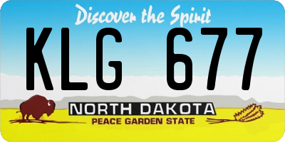 ND license plate KLG677