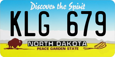 ND license plate KLG679