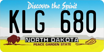 ND license plate KLG680
