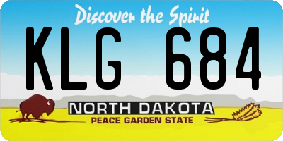 ND license plate KLG684