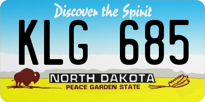ND license plate KLG685