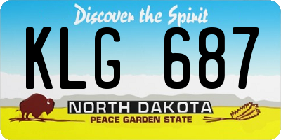 ND license plate KLG687