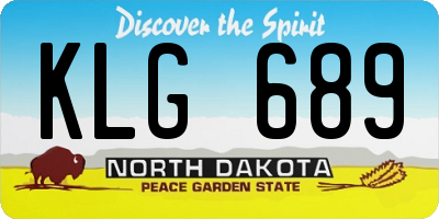 ND license plate KLG689