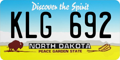 ND license plate KLG692