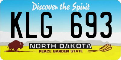 ND license plate KLG693
