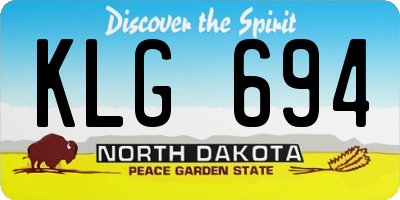 ND license plate KLG694