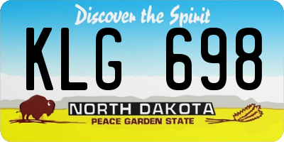 ND license plate KLG698