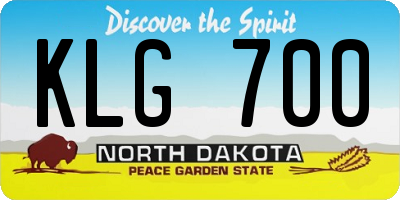 ND license plate KLG700