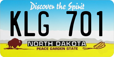 ND license plate KLG701