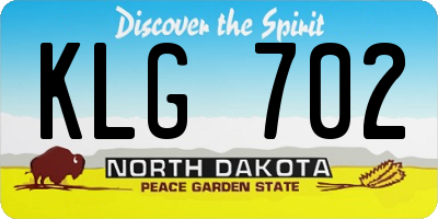ND license plate KLG702