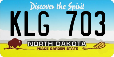 ND license plate KLG703