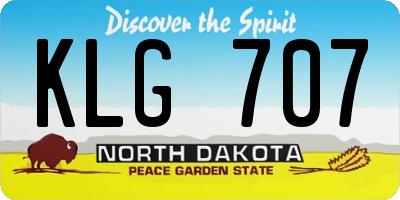 ND license plate KLG707