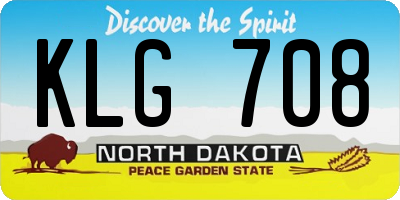 ND license plate KLG708