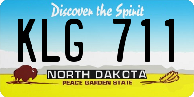 ND license plate KLG711