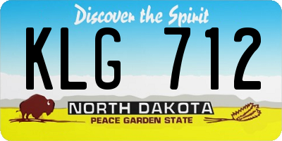 ND license plate KLG712