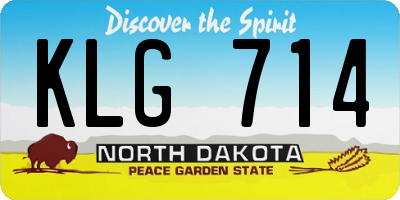 ND license plate KLG714