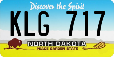 ND license plate KLG717