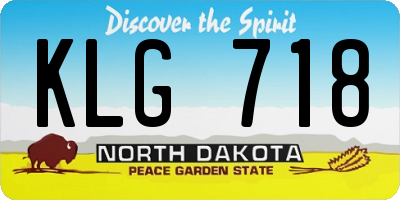 ND license plate KLG718