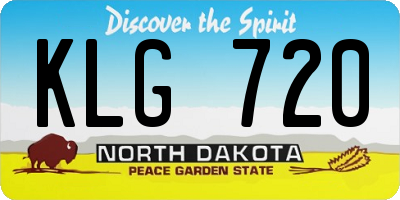 ND license plate KLG720