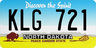 ND license plate KLG721