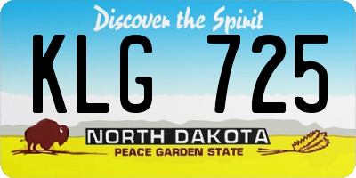 ND license plate KLG725