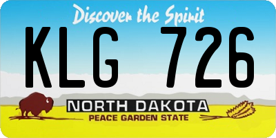ND license plate KLG726