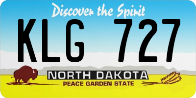 ND license plate KLG727