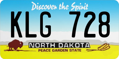 ND license plate KLG728