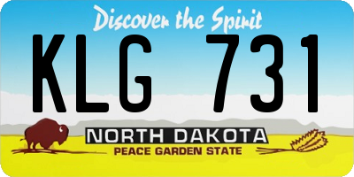 ND license plate KLG731