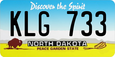 ND license plate KLG733