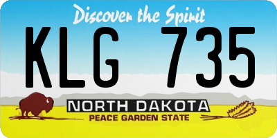 ND license plate KLG735