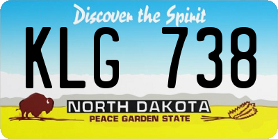 ND license plate KLG738