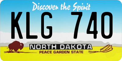 ND license plate KLG740