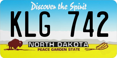 ND license plate KLG742