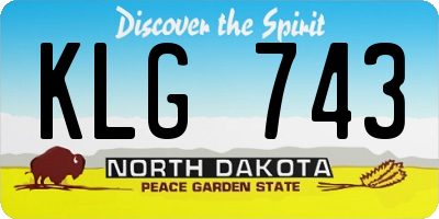 ND license plate KLG743