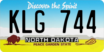 ND license plate KLG744
