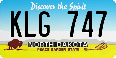 ND license plate KLG747