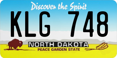 ND license plate KLG748