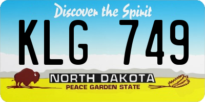 ND license plate KLG749