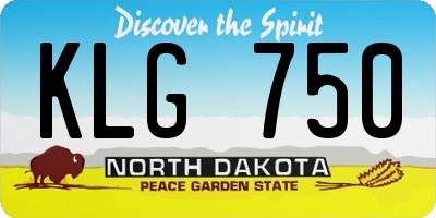 ND license plate KLG750