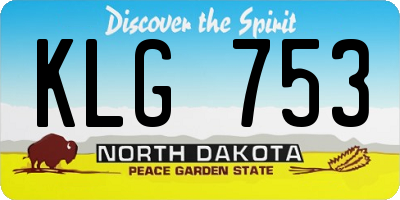 ND license plate KLG753