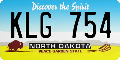 ND license plate KLG754