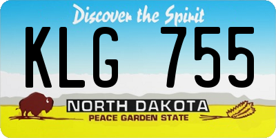 ND license plate KLG755