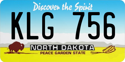 ND license plate KLG756