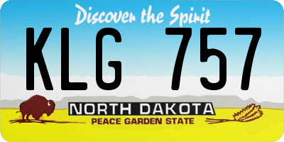 ND license plate KLG757