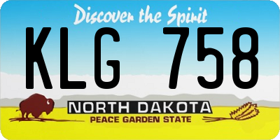 ND license plate KLG758