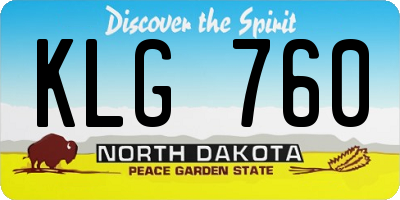 ND license plate KLG760