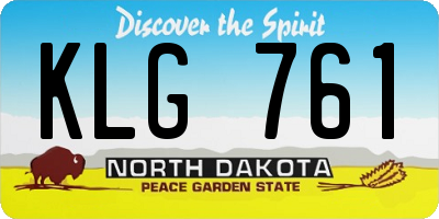 ND license plate KLG761