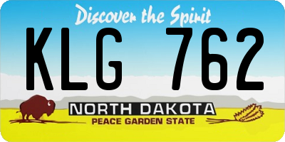 ND license plate KLG762