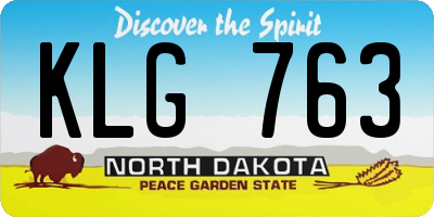 ND license plate KLG763